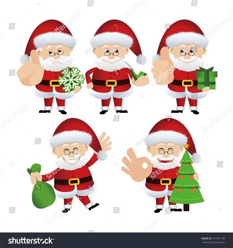 santa claus characters   poses stock vector illustration