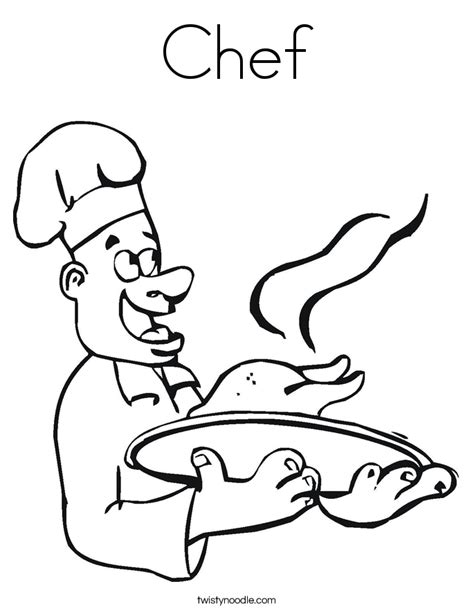 chef coloring page twisty noodle