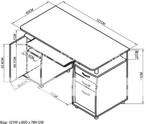 woodwork standard computer desk dimensions  plans