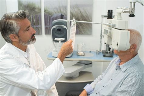 eye examination  slit lamp stock photo image  examination