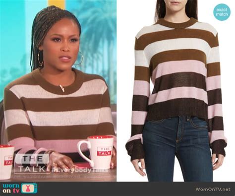 Wornontv Eve’s Block Stripe Sweater On The Talk Eve Clothes And