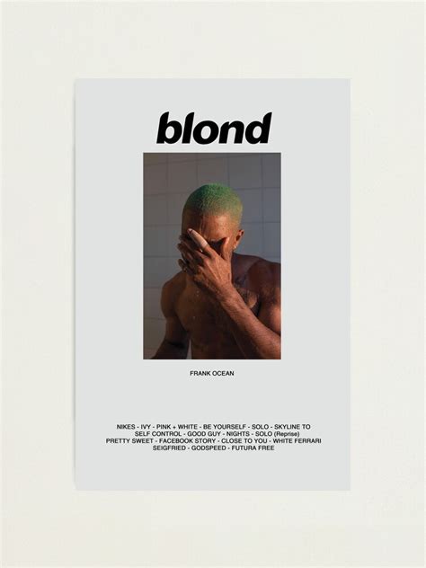 frank ocean blonde album poster photographic print  sale  mayaatassi redbubble