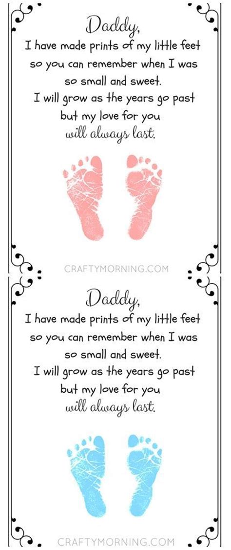 printable fathers day footprint poem fathers day diy fathers