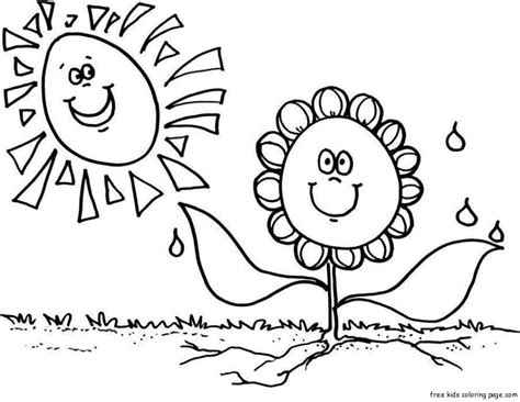 print  spring flower sunflower coloring pages