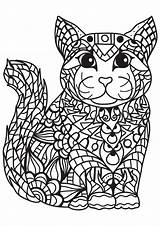 Fargelegge Katt Bilde Zentangle Coloring Pages Easy Cat Fargelegging Print Getcolorings Gratis sketch template