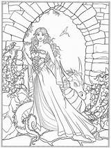 Coloring Gothic Pages Fairy Dragon sketch template