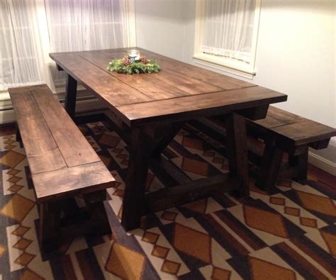 benches   farmhouse table  steps  pictures instructables
