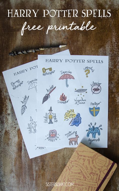 harry potter printable spells sisters