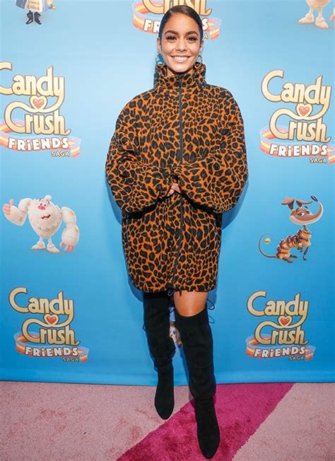 Vanessa Hudgens Launches Candy Crush Friends Saga In Leopard Shirt