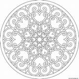 Coloring Mandala Heart Pages Printable Color Print Mandalas Adult Hearts Valentines Abstract Valentine Adults Kids Designs Sheets Cute Gif Flower sketch template