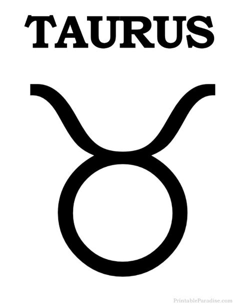 printable taurus zodiac sign print taurus symbol taurus zodiac