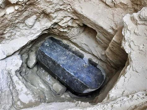 massive black sarcophagus   egypt   opened business