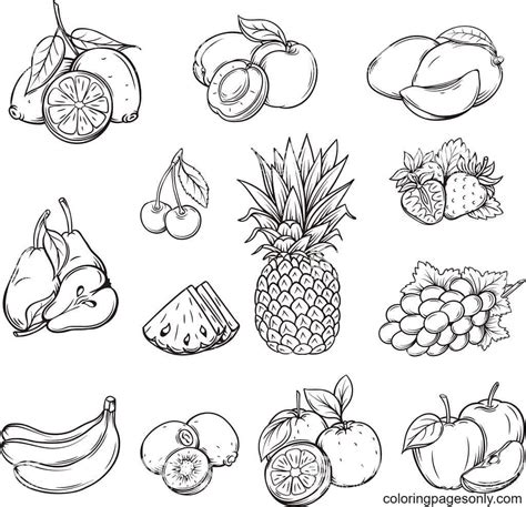 printable adult coloring pages fruit