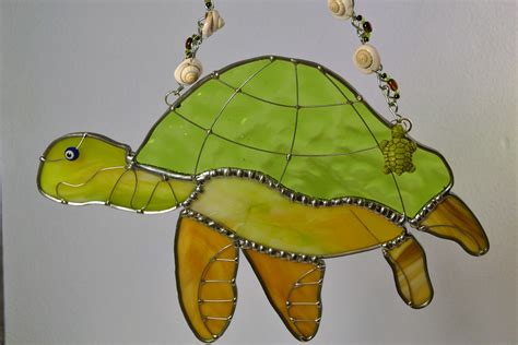 stained glass sea turtle sold