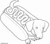 Coloring Dog Pages Hot Dogs Weiner Printable Cute Boxer Wiener Colouring Cartoon Color Print Puppy Dachshund Weenie Drawing Sheets Halloween sketch template