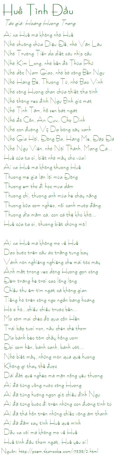 Loi Bai Tho Hue Tinh Dau Hoang Huong Trang