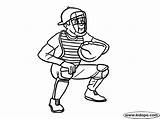 Catcher Baseball Drawing Getdrawings Coloring sketch template