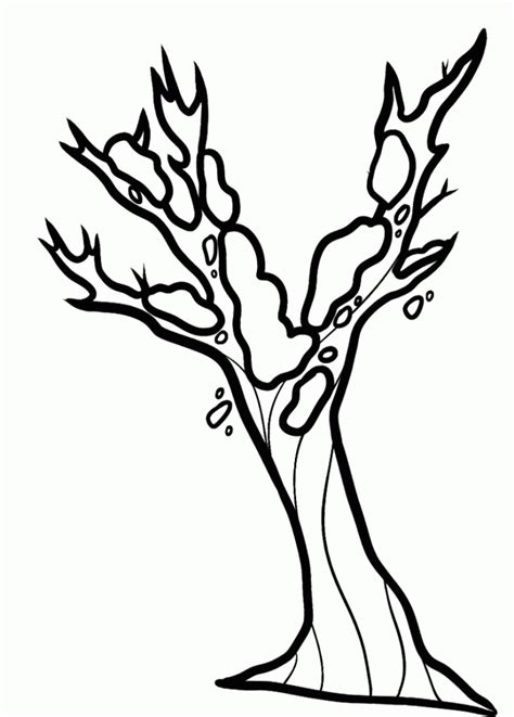 bare tree  branches coloring page sketch coloring page