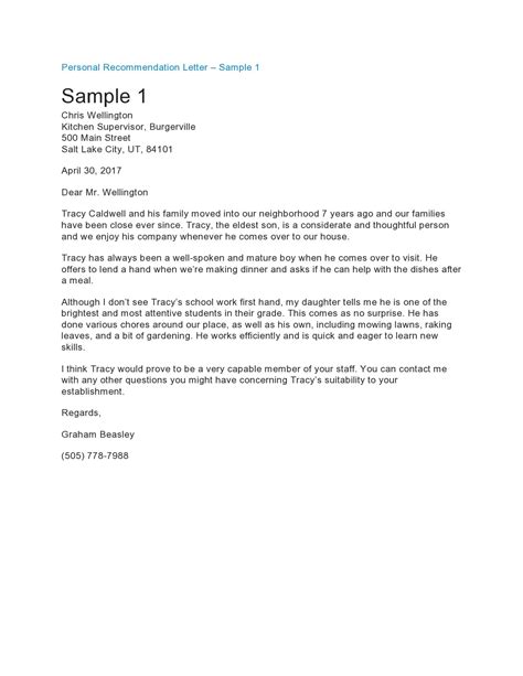 personal letter template word