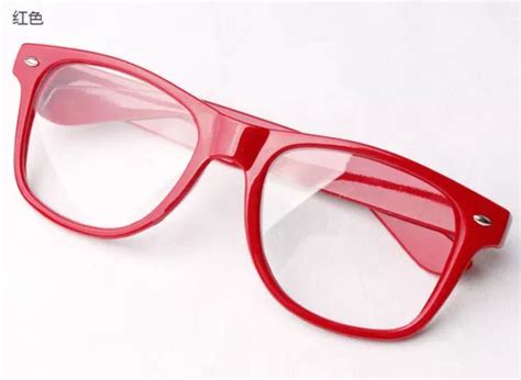 Hot Usable Cool Red Color Unisex Clear Lens Wayfarer Nerd Geek Glasses