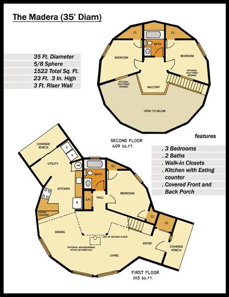 monolithic dome house plans images  pinterest house floor plans dome house