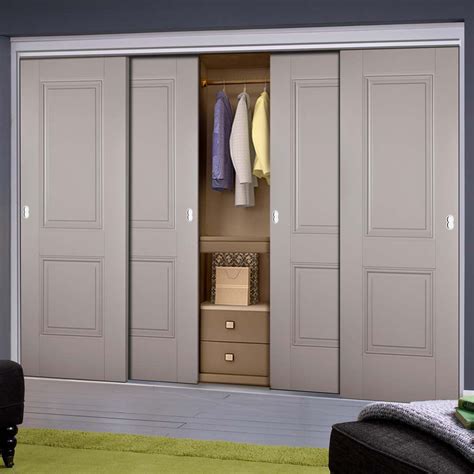 sliding wardrobe doors frame kit arnhem  panel grey primed