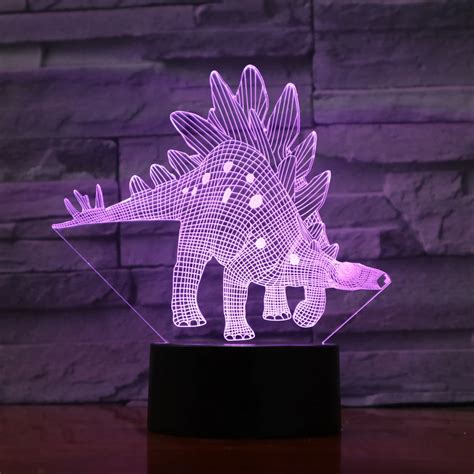 visual lamps dinosaur  colors night light led bulbing optical illusion baby table lampen