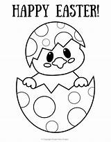 Easter Coloring Chick Egg Printable Happy Sheet Pages Kids Toddlers Simple Templates Just Fun Craft sketch template