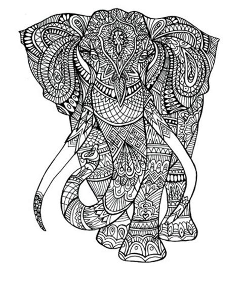 elephant coloring page  adults etsy