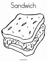 Coloring Sandwich Pages Kids Template Food Noodle Twistynoodle Twisty Print Sandwiches Color Printable Worksheet Ham Outline Cheese Book Printing Built sketch template