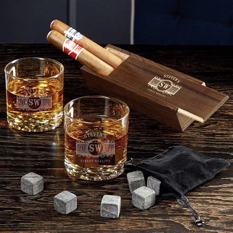 Marquee Custom Cigar And Bourbon Glass Set With Buckman Glasses