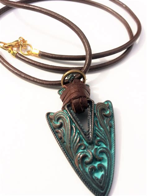 man necklace boho necklace mens necklace man jewelry arrowhead