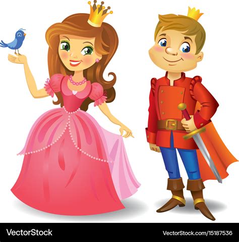 beautiful princess  prince royalty  vector image