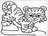 Mewarnai Harimau Cartoon Kartun Lucu Tigers Mewarnaigambar Wallpapertip Putih Semua sketch template