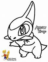Pokemon Coloring Pages Axew Grass Drawings Type Clipart Bubakids Comments Getcolorings Thousands Printable Internet Through Library Color Colege sketch template