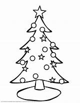 Christmas Coloring Tree Pages Outline Simple Drawing Ornaments Drawings Card Clipart Easy Evergreen Cute Trees Printable Print Silhouette Xmas Color sketch template