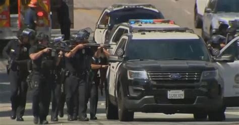 lapd released video  officers shooting killing hostage cbs news