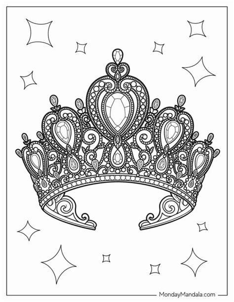 princess crown coloring pages  kids