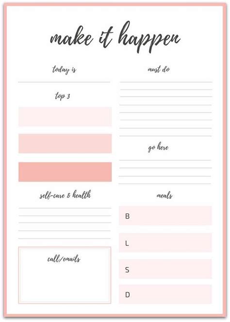 printable daily planner daily planner printables   daily