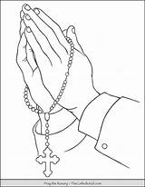 Rosary Pray Prayer Kanak Chapelet Thecatholickid Mains Tangan Mewarna Jointes Tatouage sketch template