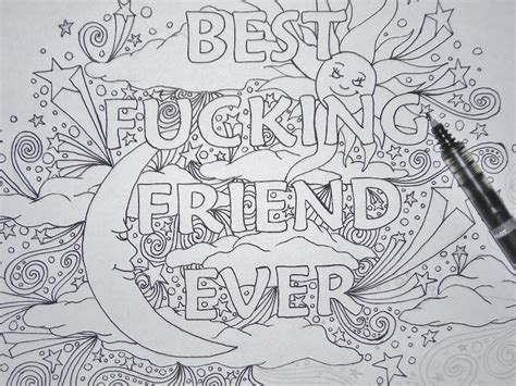 Bff Best Fucking Friend Ever Adult Coloring Page By The Etsy
