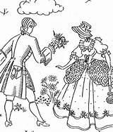 Crinoline Embroidery Lady Victorian Pattern Hand Couple Vintage Belle Ebay Kaynak Nakışlar Patterns sketch template