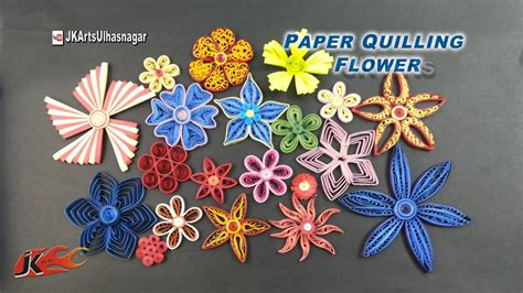 20 Paper Quilling Flowers Tutorial How To Make Jk Arts 922 Youtube