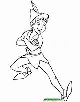 Peter Pan Coloring Pages Disney Book Disneyclips Funstuff sketch template
