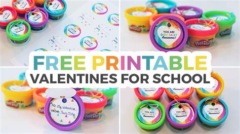 play doh valentines  school  printable