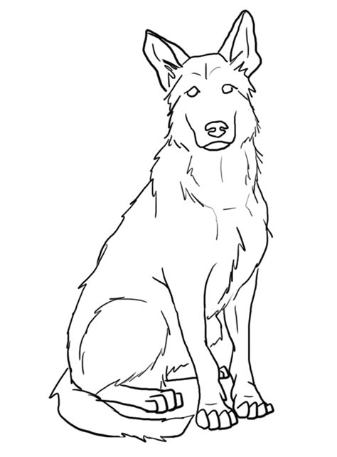 german shepherd lines    deviantart dog sketch german