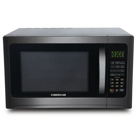 Farberware Black 1 2 Cu Ft 1100 Watt Microwave Oven With Grill Black