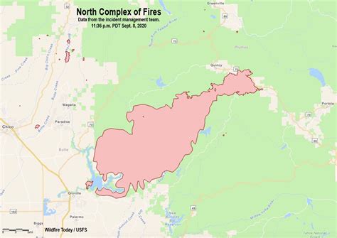 north complex  fires estimated   quarter  million acres