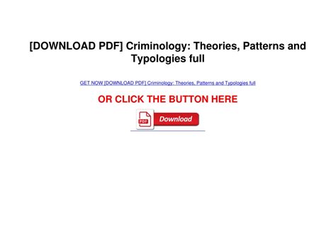 Ppt [download Pdf] Criminology Theories Patterns And Typologies