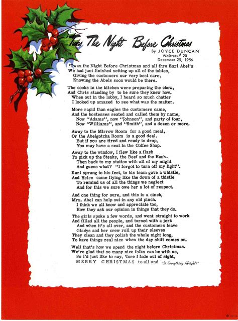 poem  printable twas  night  christmas words